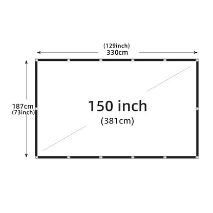 Projection Curtain 16: 9 Ratio Hight-Density 60-200 Inch Foldable Anti-Crease Portable Movie Projector Screen