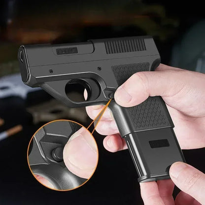 2026 New Clip Gun Type Butane Gas Lighter Three Capacity Cigarette Holder Windproof Jet Blue Flame Lighters Men'S Gifts (NO GAS)